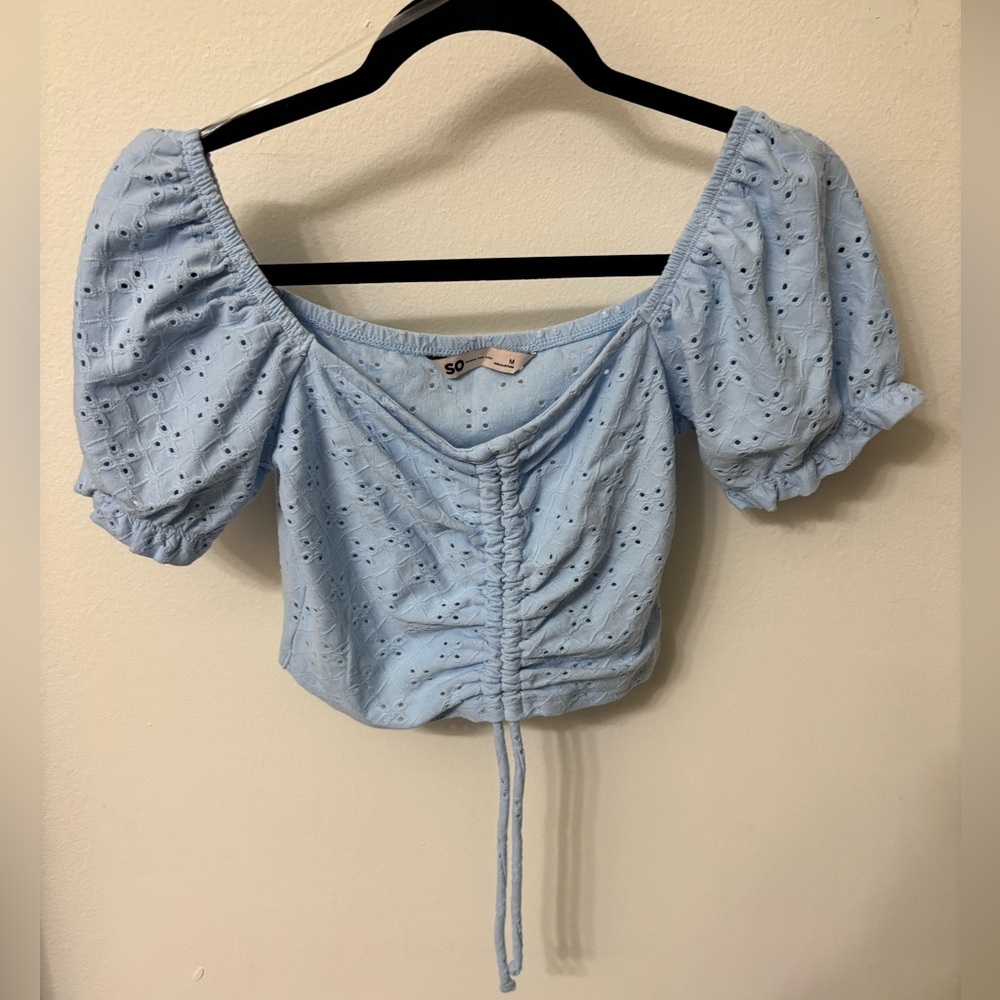 SO Baby Blue Crop Top